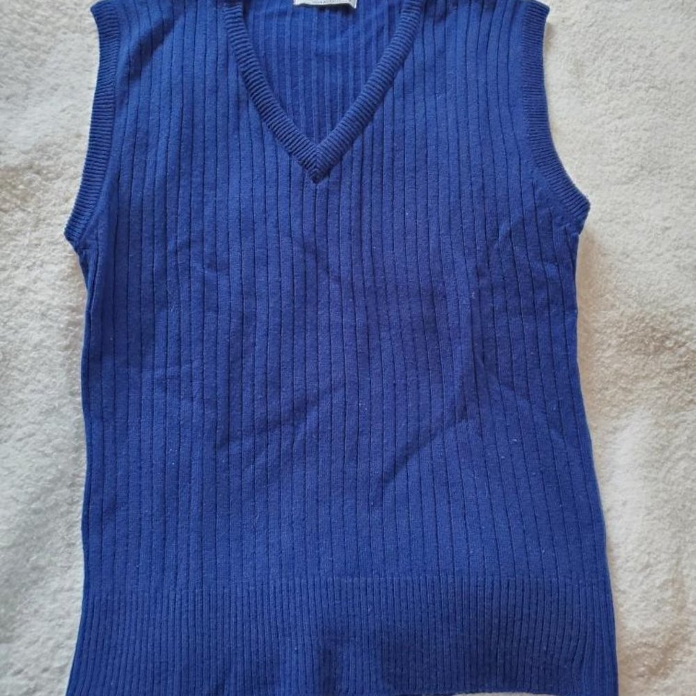Vintage 1970's JC Penney Ribbed Sweater Vest, Sz 16